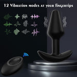 Beginner-Friendly Vibrating Anal Plug with Remote and 12 Vibration Modes