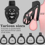 Male Chastity Cage with 5 Ring Sizes & Hidden Lock – Lightweight Restraint Device