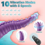 Fantasy Silicone Dildo with 10 Vibration Modes, G-Spot & Anal Stimulation