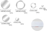 18 Pieces Mirror Wall Stickers Removable Acrylic Adhesive Round Circle Silver Tiles Decals for Home