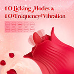Clitoral Licking Rose Vibrator for Women, 10 Modes, Mini Nipple Stimulator.