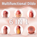 Thrusting Dildo Vibrator – Realistic 6-in-1 Adult Toy with Suction, Heat & Remote