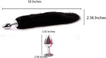 Fox Tail Butt Plug, Cosplay Anal Plug for Beginners, 18" Black for Men & Women