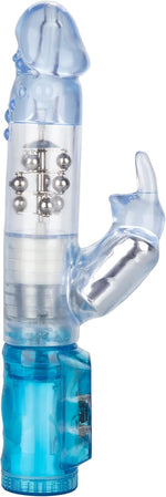 Waterproof Rabbit Vibrator with Rotating Shaft – G-Spot & Clitoral Massager, Blue