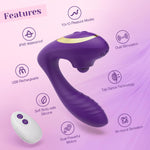 Clitoral & G-Spot Vibrator with Remote, 10 Modes, Waterproof & Rechargeable, Purple