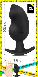 Silicone Anal Plug for Comfortable Long-Term Wear, Curved Base, 5.35"x2.16"