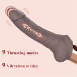 9.8" Thrusting Dildo with LED Display, 9 Vibration & Thrusting Modes, Silicone