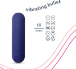 Rechargeable Mini Bullet Vibrator – Waterproof, Body-Safe Silicone, 10 Vibration Modes