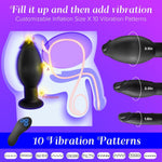 Inflatable Vibrating Anal Dildo with Suction Cup – Prostate Massager & Butt Plug