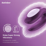 Double Joy App-Controlled Vibrator | 2 Motors | Waterproof | Rechargeable | Violet
