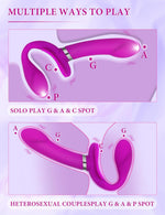 Strapless Double-Ended Vibrating Dildo – 12-Mode G-Spot & Clitoral Stimulator