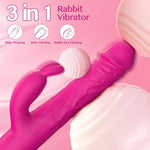 3-in-1 G-Spot Vibrator with 5 Thrusting & 10 Vibration Modes for Women, Pink