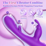 3-in-1 Rabbit Vibrator with 7 Vibration, 10 Rabbit Modes & 7 Flapping for Women