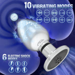 Remote-Controlled Metal Anal Plug – 10 Vibration & 6 Electric Shock Modes
