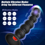 APP-Controlled Vibrating Anal Beads Butt Plug, 9 Vibration Modes, Waterproof