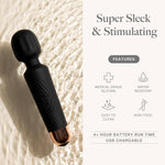 Compact Wand Vibrator – 20 Patterns, 8 Speeds, Quiet Clit Stimulator & Adult Toy