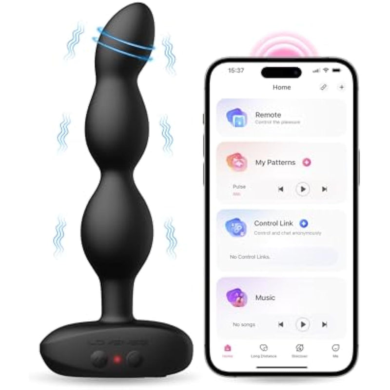 Ridge Vibrator Anal Beads Dildo, 360° Rotating Vibrating Butt Plug Anal Sexy Toys For Men Women, Adult Toy Prostate Massager, Remote Control Anal Vibrator For Beginner & Advanced Player
