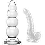 Clear Anal Beads Butt Plug Sex Toys For Anal, Vagina, G-Spot Stimulation+Anal Dildo Sex Toy For Women