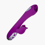 Tongue Sex Toy Realistic Dildo Adult Toys Silicone Vaginal Clitoral Stimulator, 3 In 1 G Spot Anal Vibrators With 10 Licking & Vibrating & Electric Modes For Women And Couples Maturbation Purple
