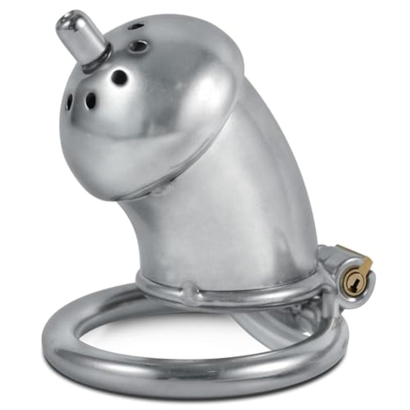 Chastity Cage With Silicone Catheter Stainless Steel Cock Cage With 3 Sizes Penis Ring Male Urethra Dilator Bondage Chastity Devices Bdsm Sex Toys For Adult (Large-45Mm)