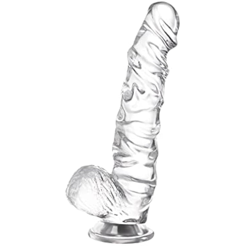 9Inch Realistic Jelly Dildo, Lifelike Clear Penis Dong Sex Toy With Suction Cup For Vaginal G-Spot Stimulation, Hands-Free Butt Plug Anal Trainer Female Masturbator For Women Men Gay Couple Pleasure