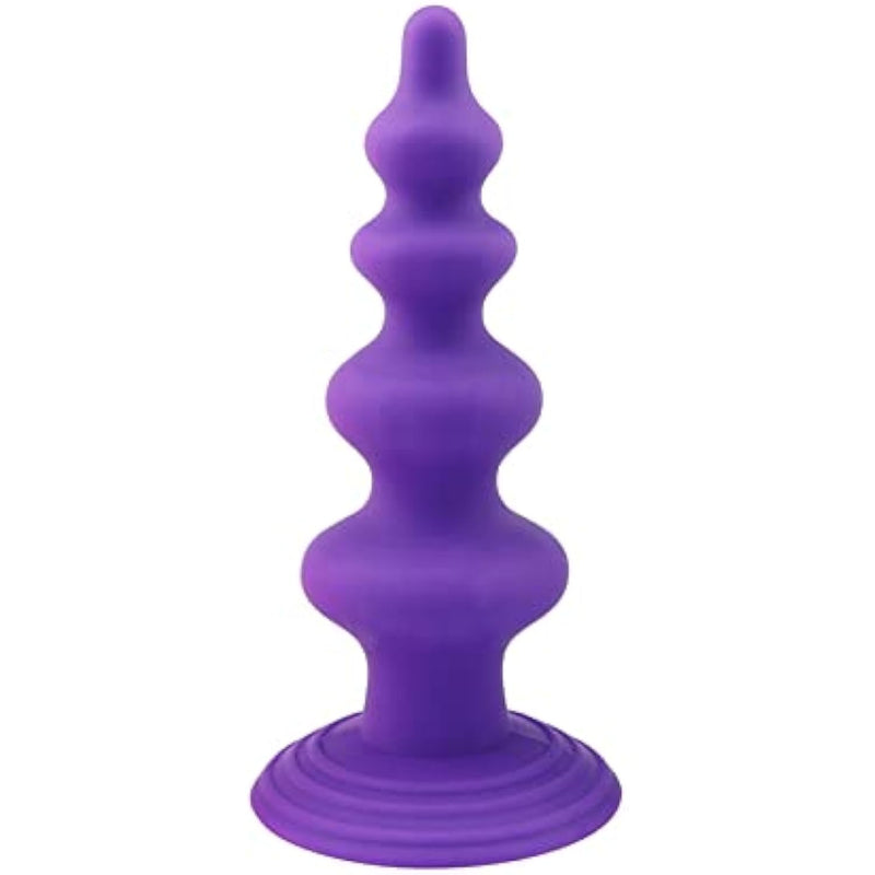 Anal Bead Butt Plug Trainer,Super Long Thick Anal Beads Butt Plugs With 5 Gradual Large Bead,Strong Suction Cup Butt Plug Sex Toys Prostate Massage Anal Trainer Dildo For Women Men(Purple)