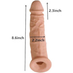 Super Upgrade Realistic Sleeve Extender Sheath For Men Male Enhancement Extension Sleeve Sweater,Flesh 9 In