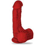 Lucky 6.5" Premium Silicone Dildo Red With Suction Cup