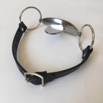 Bdsm Stainless Steel Tongue Depressor Mouth Gag Pu Leather Head Harness Bondage Restraints Adult Slave Fetish Coupels Sex Toys (Silver)