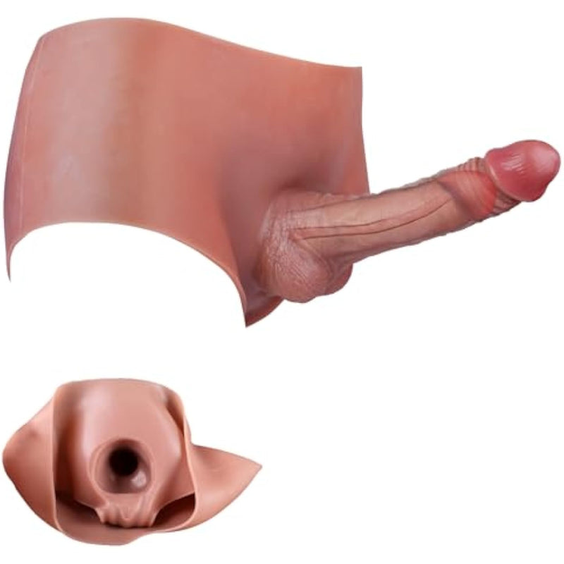 Realistic Strap-On Dildo Harness,Male Penis Extender Cock Sleeve, Silicone Wearable Dildo Panties Anal G-Spot Stimulator Sex Toys For Men Women Lesbian Couples