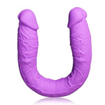 Double Ended Dildo Silicone Realistic Penis With Veins Soft Long Cock G-Spot Stimulation Anal Sex Toys For Women Men And Couples (M)