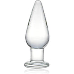 Glass Anal Butt Plug, Crystal Anal Trainer Sex Toys With Long Neck, 4.9 X 1.77 Inch Unisex Bum Plug For Men Women (L)