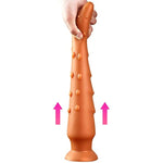 Liquid Silicone Anal Plug For Men And Women - Masturbation And Anal Expansion With Strong Suction Cup - Double Pleasure With Grain Layered Design On Both Sides (M)