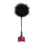 Bdsm Paddle Sex Whip – Leopard Print Spanking Paddle With Feathers – Double-Ended Sex Paddle For Couples, Soft & Firm Sensory Play (Rose Red)