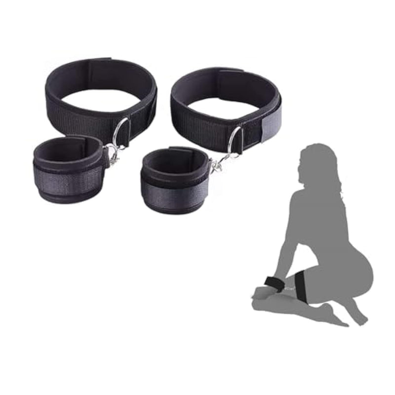 Bdsm Sex Bondage Handcuffs Kit Wrist Thigh Restraints Cuffs Set With Adjustable Leg Straps Handcuffs Erotic Sex Toys For Women Ladies Adults Couples Beginners Sm Sex Game Slave Role Play