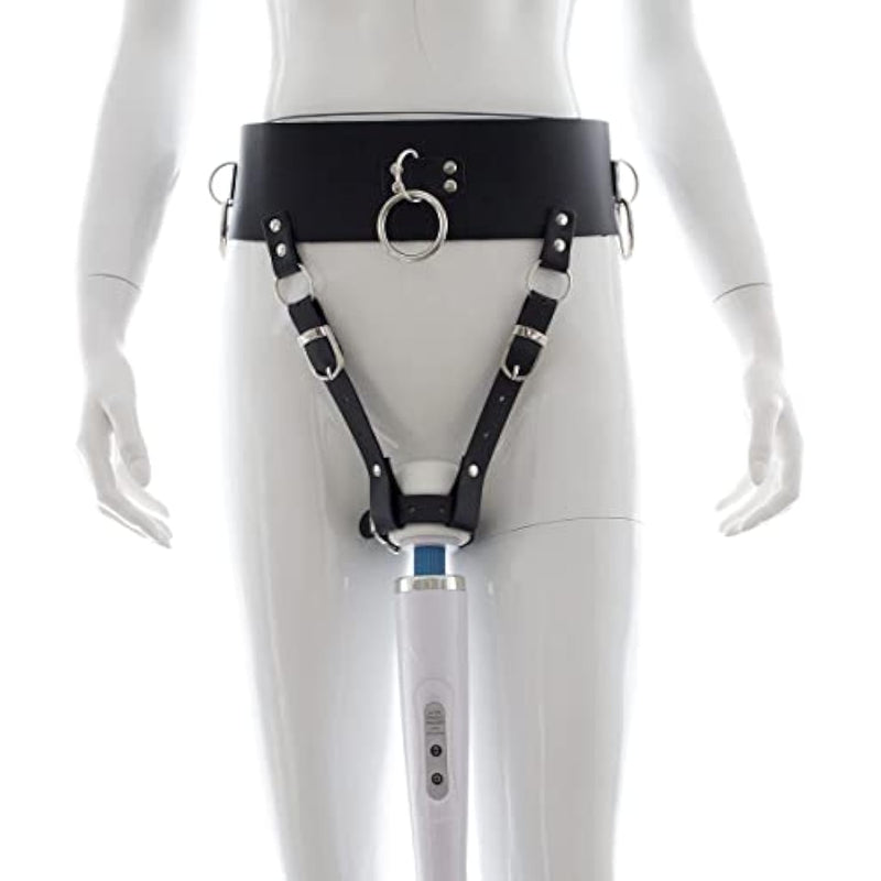 AV Massage Stick Assembly Pants Vibrator Holder SM Binding Bondage Restraints Sex BDSM Kit. Adult Personal Orgasm Tease Sexual Stimulator Kinky Toys (Wand or Vibrator Not Included) (Black)