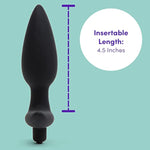Butt Tingler Vibrating Butt Plug - 4.5 Inch Silicone Anal Plug - Beginner Friendly With Flared Base - 7 Vibration Modes & 3 Speeds - Waterproof - Black