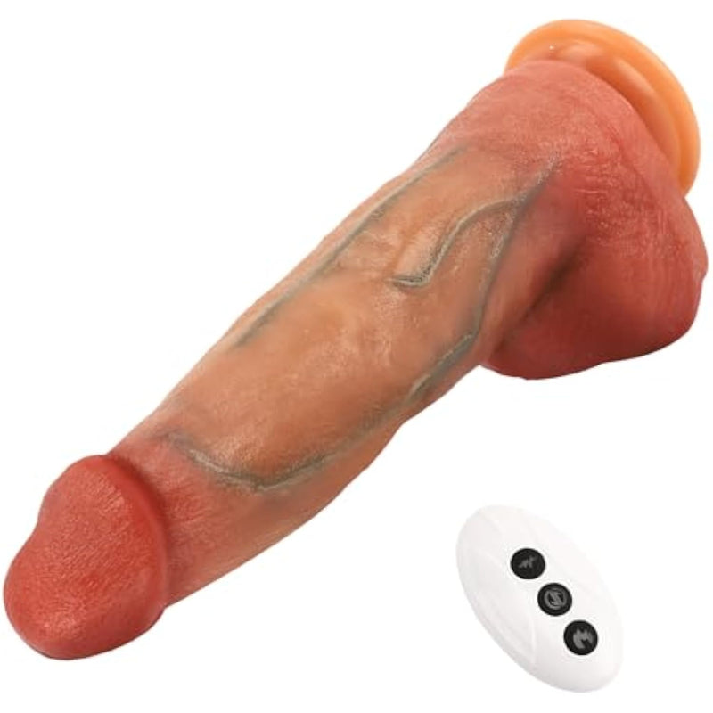 10.2" Huge Thrusting Dildo Vibrator Sex Toy For Women, Vibrating Thick Realistic Dildos With 9 Thrusting & 3 Vibration Heating Modes For G-Spot Anal Stimulation, Big Silicone Dildo With Remote Control