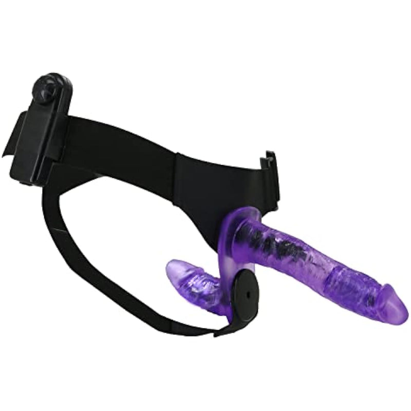 Strap-On Double Sided Vibrating Dildo Wearable Vibration Harness Dildos Remote Control Adult Sex Toys Purple