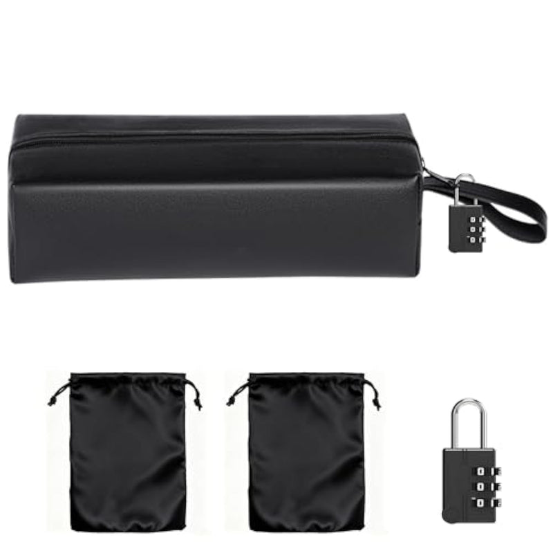 Lockable Sex Toy Storage Bag Lockable Sex Toy Box - With 1 Password Lock, 2 Drawstring Storage Bags (7.48In X 11.42In) For Discreet Of Dildo Storage Toys – Perfect For Women And Men