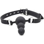 Mouth Gag Silicone Simulation Triple Ball Cock Dildo Penis Adjustable With Gags Bondage Adult Sex Toys Bdsm