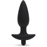 Butt Tingler Vibrating Butt Plug - 4.5 Inch Silicone Anal Plug - Beginner Friendly With Flared Base - 7 Vibration Modes & 3 Speeds - Waterproof - Black