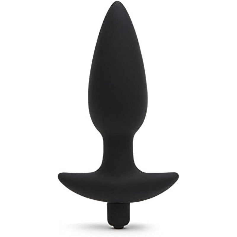Butt Tingler Vibrating Butt Plug - 4.5 Inch Silicone Anal Plug - Beginner Friendly With Flared Base - 7 Vibration Modes & 3 Speeds - Waterproof - Black