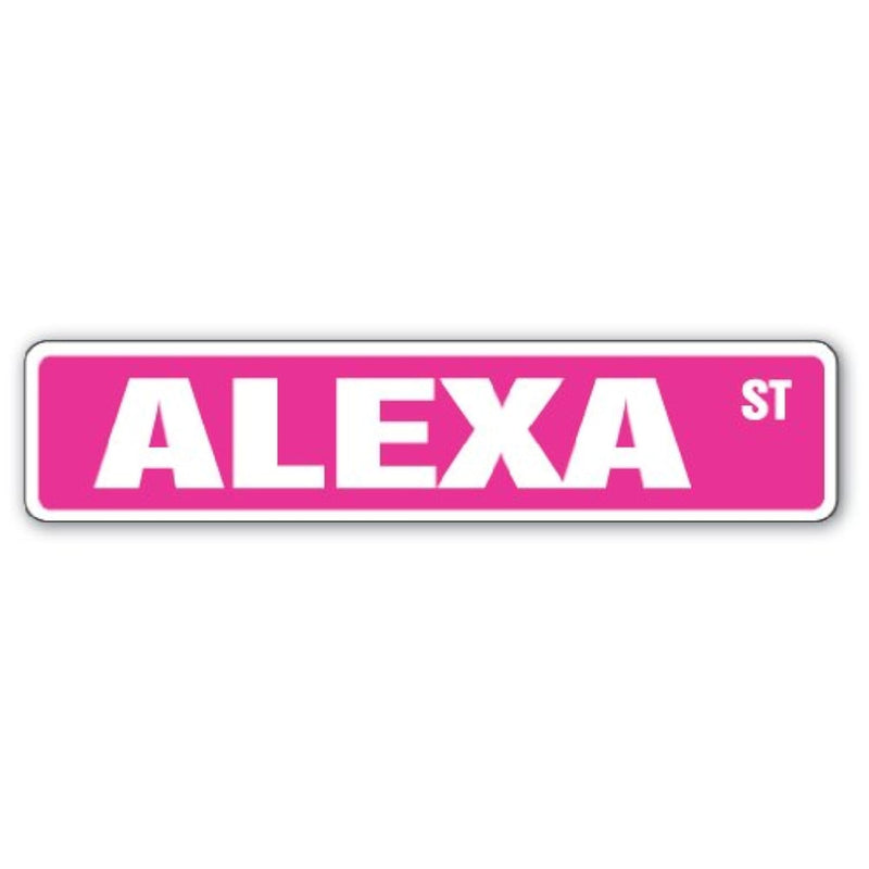 Alexa Street Sign Childrens Name Room Sign | Indoor/Outdoor |  18" Wide Plasti