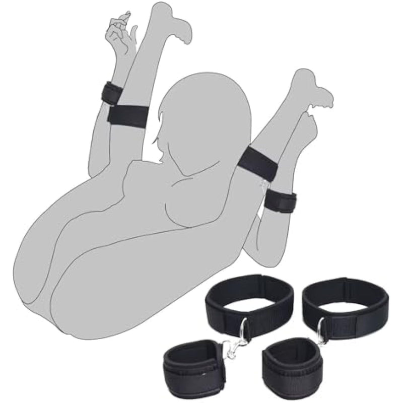 Sex Bondage Wrist & Thigh Cuffs Bdsm Restraints Set, Sex Toys For Women With Adjustable Leg Straps Handcuffs For Couple Beginner Sm Game Play