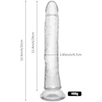 12.6Inch Realistic Jelly Dildo, Huge G Spot Dildo With Powerful Suction Cup For Hands-Free Play, Big Flexible Lifelike Penis Female Clit Vaginal Anal Masturbation Toy For Women Men (Clear)
