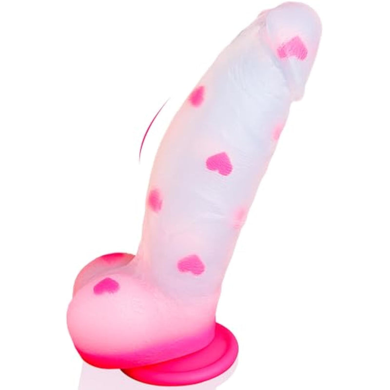 8" Thick Girthy Monster Fantasy Dildo - Big Pink Clear Horse Dragon Dildos, Strap On Dildo With Suction Cup, Curved Silicone Dildos For G Spot Anal Play, Adult Sex Toys & Games For Women Men Couples