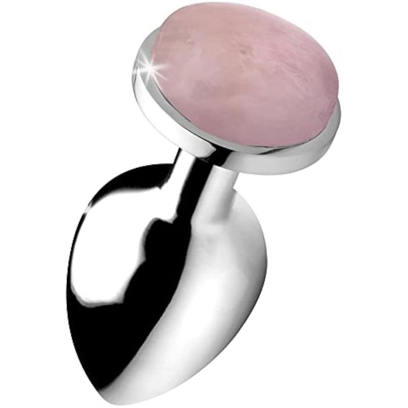 Authentic Rose Quartz Gemstone Anal Plug - Large