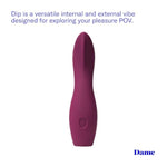 Dip 2.0 Massager - Usb-C Rechargeable - Body-Safe Silicone, Low-Battery Indicator, Portable, And Waterproof - Perfect Grip With Angled Ridged Design - Easy To Use - Plum Color