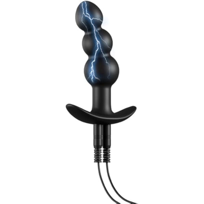 Electroshock Anal Plug Estim Prostate Massager G-Spot Training Silicone Anal Vaginal Plug Wearable Butt Plug With T-Base Sex Toys